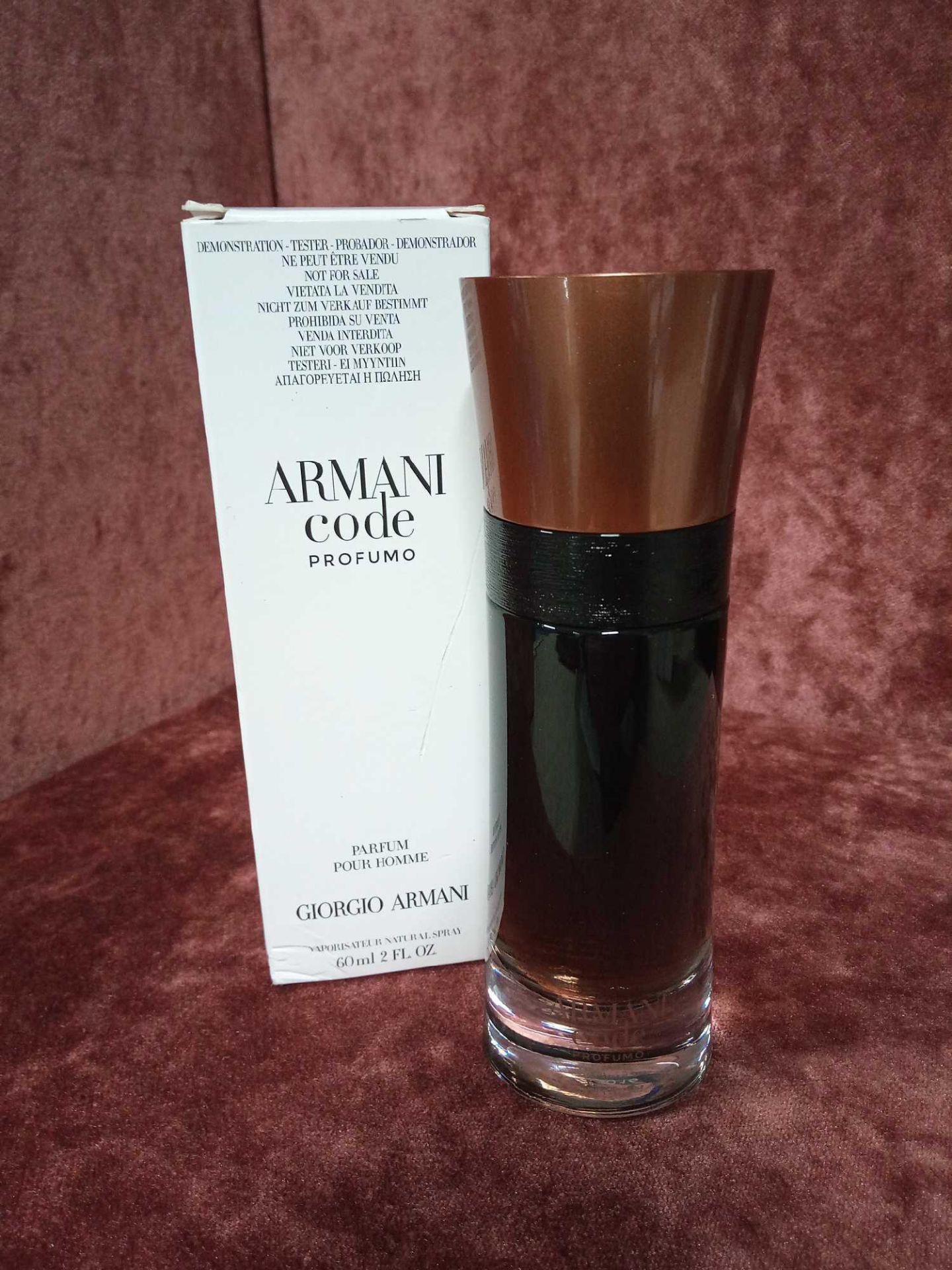 RRP £80 Boxed Full 60 Ml Tester Bottle Of Armani Code Profumo Eau De Parfum For Men