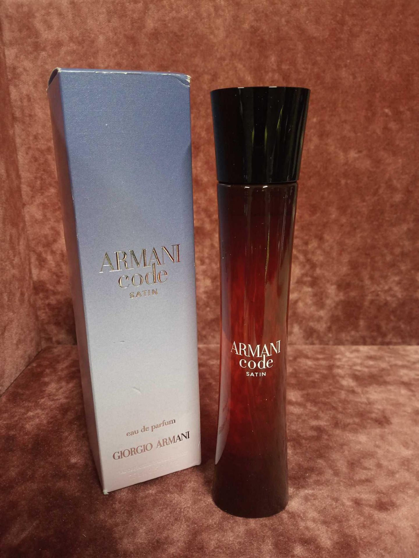 RRP £75 Boxed 75 Ml Tester Bottle Of Giorgio Armani Armani Code Satin Eau De Parfum