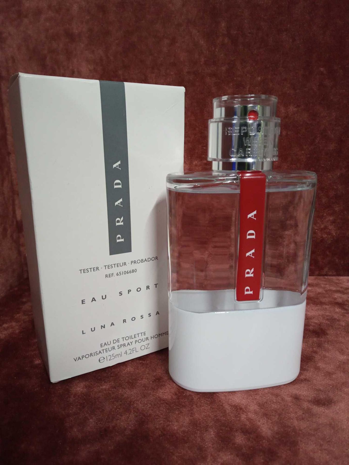 RRP £75 Boxed 125Ml Tester Bottle Of Prada Luna Rossa Eau Sport Edt Spray