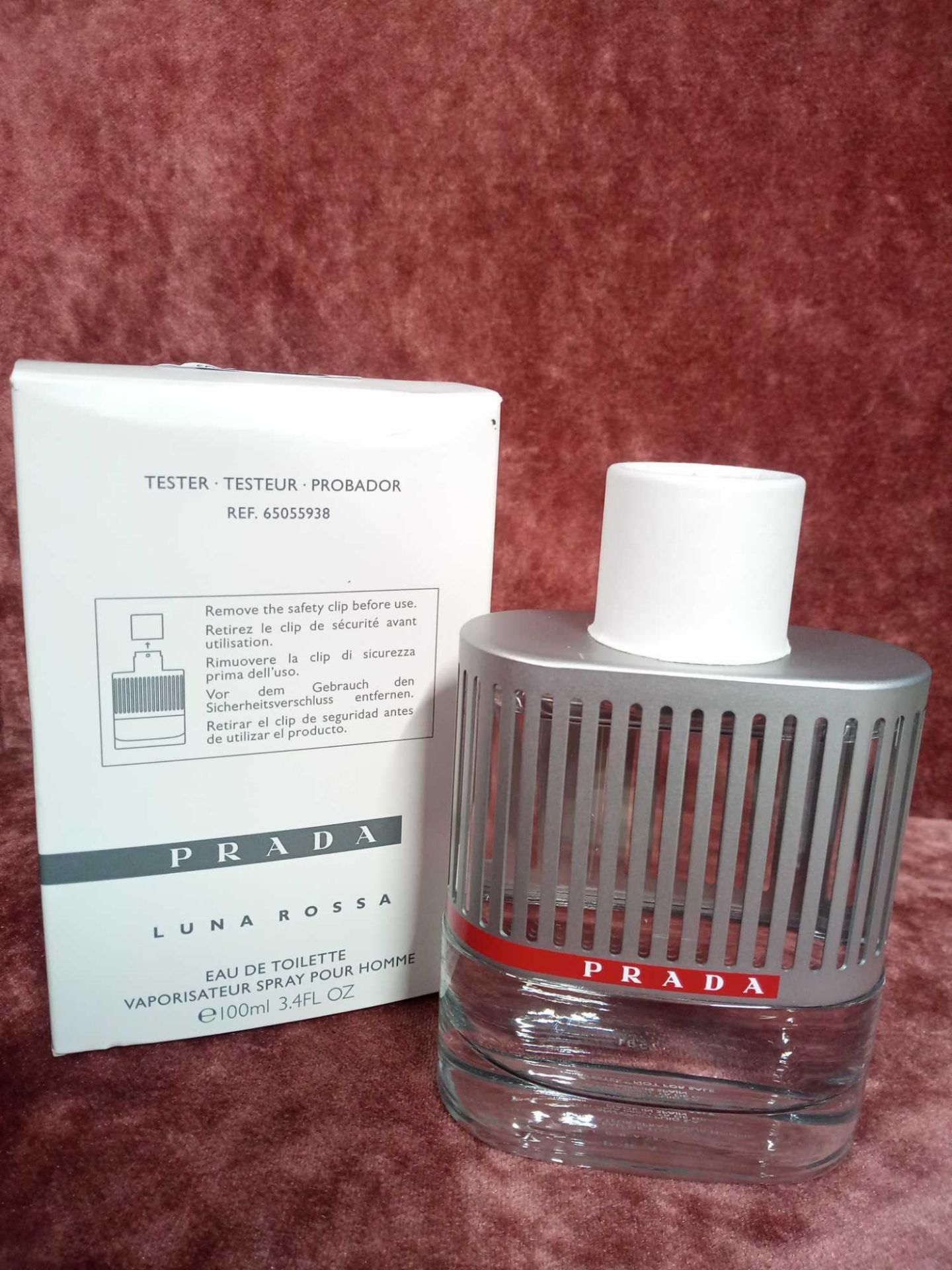 RRP £70 Boxed 100Ml Tester Bottle Of Prada Luna Rossa Edt Spray