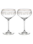 RRP £150 Lot To Contain 5 Boxed John Lewis Croft Collection Swan Set Of 2 380Ml Coupe Crystal Glasse