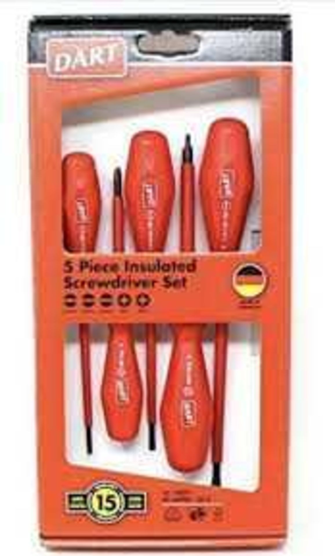 Combined RRP £160 Lot To Contain 8 Boxed Dart 5 Piece Insulated Screwdriver Set