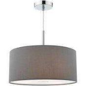 RRP £120 Boxed Ronda 3Lt Pendent Polished Chrome And Grey