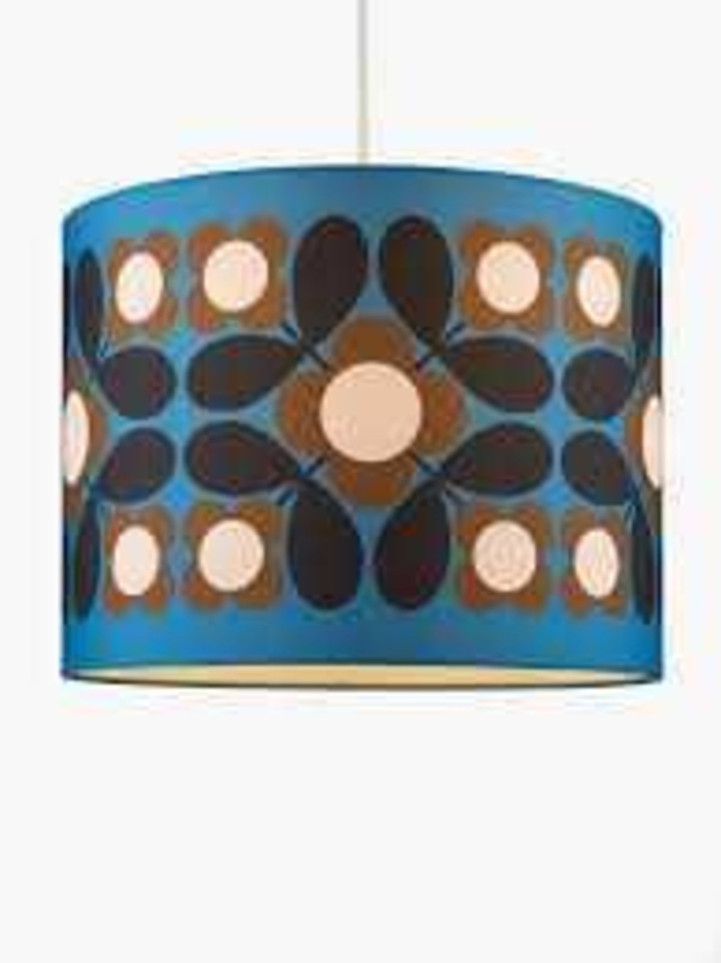 RRP £50 Unboxed Orla Kiely Flower Tile Fabric Table Lamp Shade