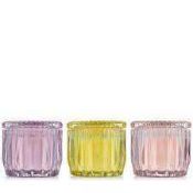 RRP £50 Boxed Homeworx By Harry Slatkin Set Of 3 Faceted 3 Wick Candles