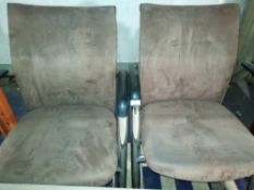 RRP £80 Unboxed Set Of 2 Brown Suede Table Chairs