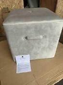 RRP £80 Unboxed Cubed Crush Velvet Storage Box