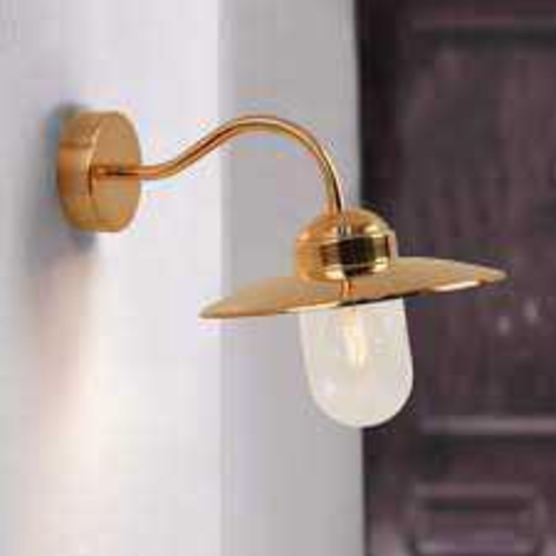 RRP £80 Boxed Nordlux Luxembourg Outdoor Brass Wall Light