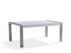 RRP £400. White High Gloss Arctic Dining Table With Chrome (Appraisals Available On Request) (