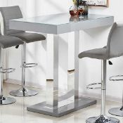 RRP £300. Boxed Caprice Bar Table With Glass Top - Grey (Appraisals Available On Request) (