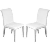 RRP £150. Boxed Kirkland White Dining Chair Set Of 2 (Appraisals Available On Request) (Pictures For