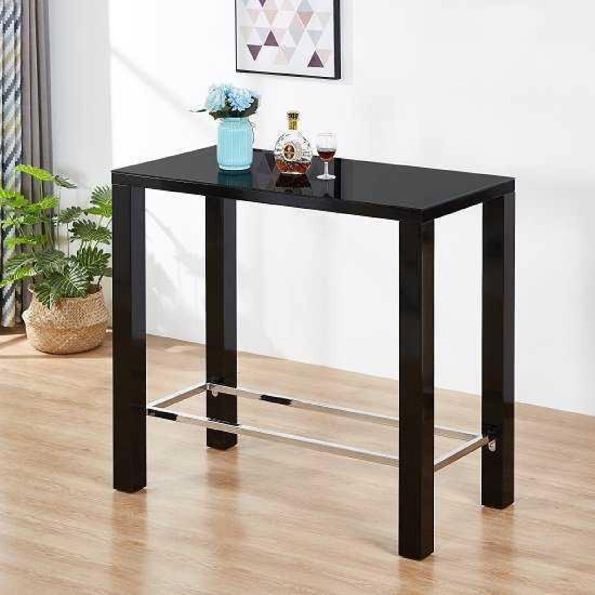 RRP £300. Black Jam Bar Table (Appraisals Available On Request)(Pictures For Illustration Purposes