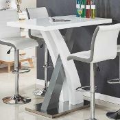 RRP £370. Axara Bar Table In White And Grey (Appraisals Available On Request) (Pictures For