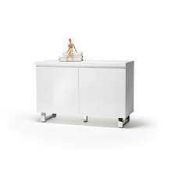 RRP £270. Boxed New Sydney 2 Small Sideboard In High Gloss White (Appraisals Available On