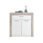 RRP £170. Boxed New Spicer 3 Midas Wooden Shoe Storage Cabinet - White (Appraisals Available On