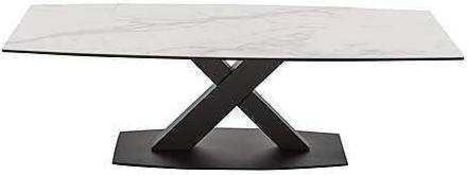 RRP £250. Boxed White Artic Coffee Table With Glass Top (Appraisals Available On Request)(Pictures