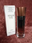 RRP £75 Boxed 60 Ml Tester Bottle Of Armani Code Profumo Parfum Spray