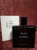 RRP £80 Boxed Full 100Ml Tester Bottle Of Chanel Paris Bleu De Chanel Edt Spray