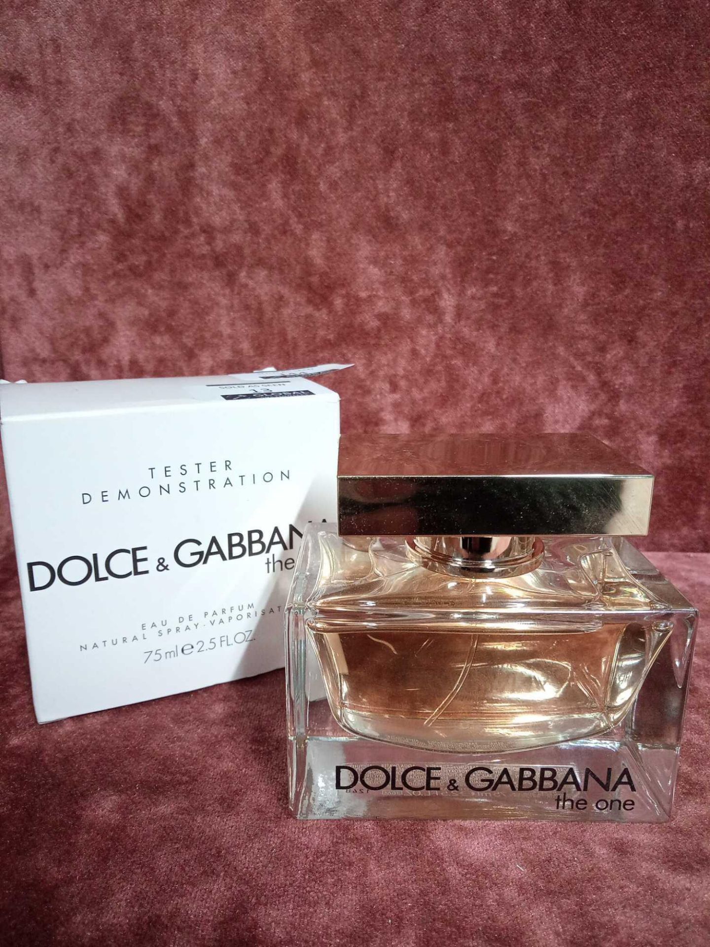 RRP £90 Boxed Unused Ex-Display Tester Bottle Of Dolce And Gabbana The One 75Ml Edt Natural Spray Va