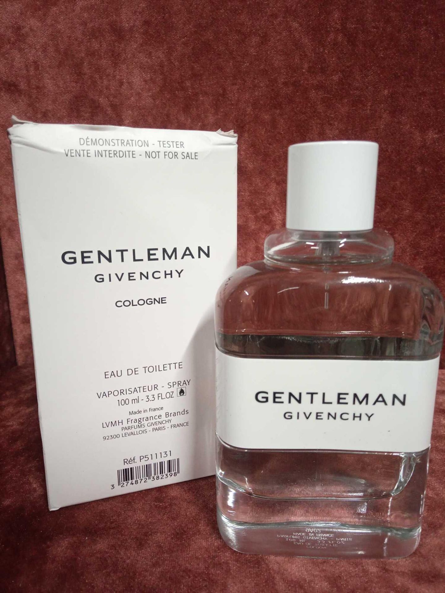 RRP £75 Boxed 100Ml Tester Bottle Of Gentleman Givenchy Cologne Edt Spray