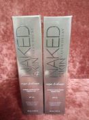 RRP £65 Lot Of 2 Brand New Boxed Testers Of Urban Decay Naked Skin One & Done Hybrid Complexion Perf