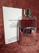 RRP £85 Boxed 90 Ml Tester Bottle Of Gucci Guilty Platinum Edition Edt Spray Pour Homme