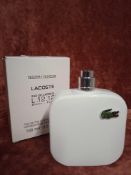 RRP £50 Boxed 100Ml Tester Bottle Of Lacoste Eau De Lacoste L.12.12 Blanc Eau De Toilette