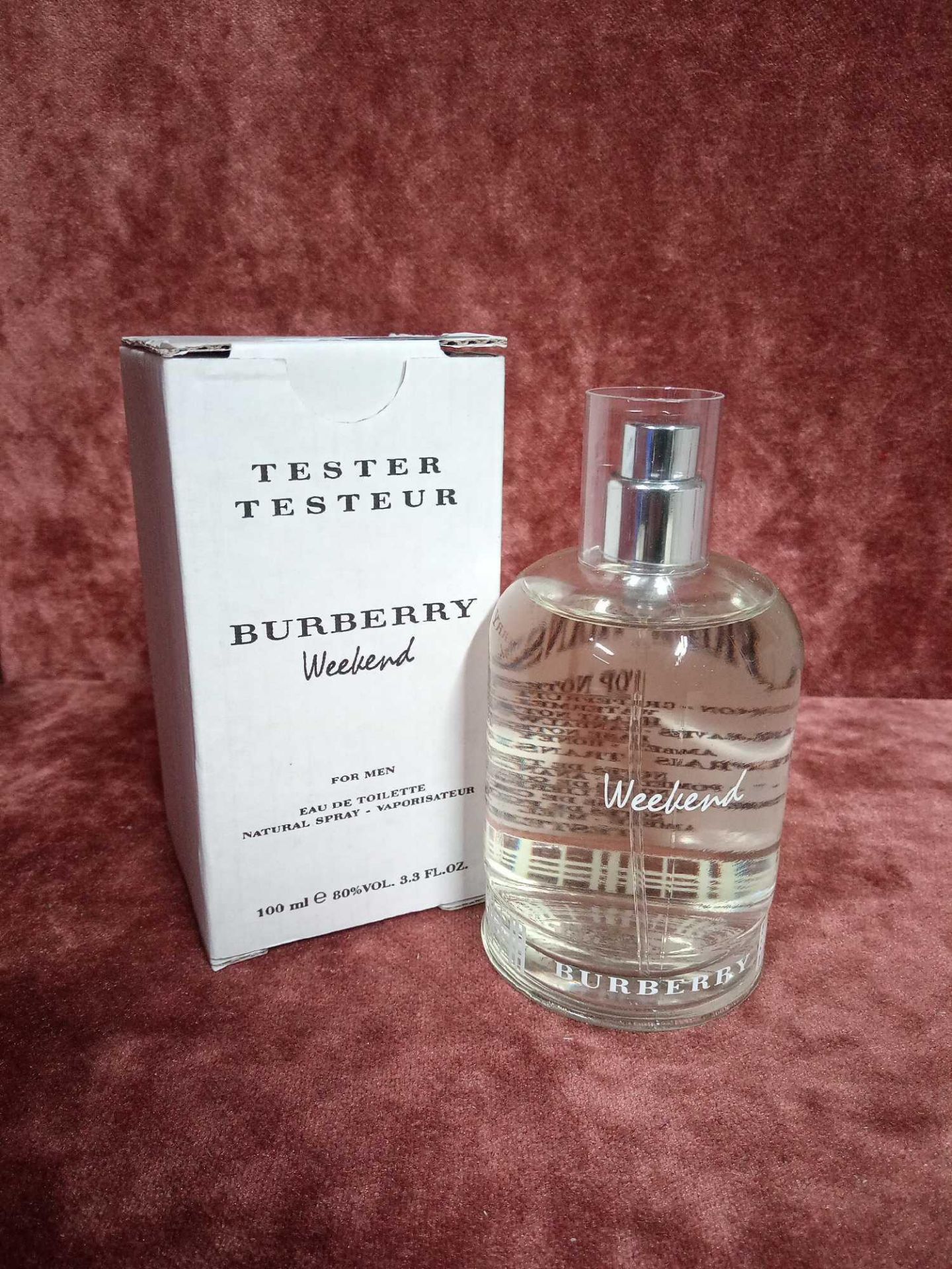 RRP £65 Boxed 100Ml Tester Bottle Of Burberry Weekend For Men Edt Spray