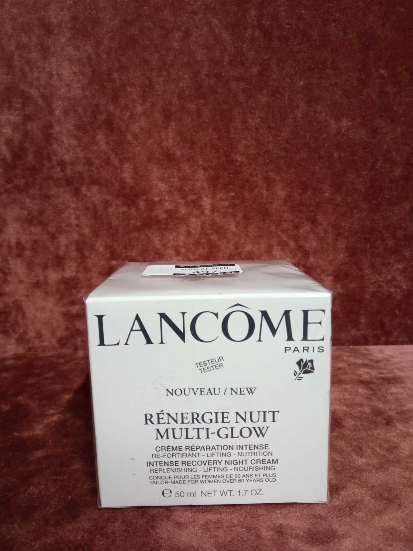 RRP £70 Brand New Boxed And Sealed Tester Of Lancôme Paris Renergie Nuit Multi Glow 50Ml Firming An