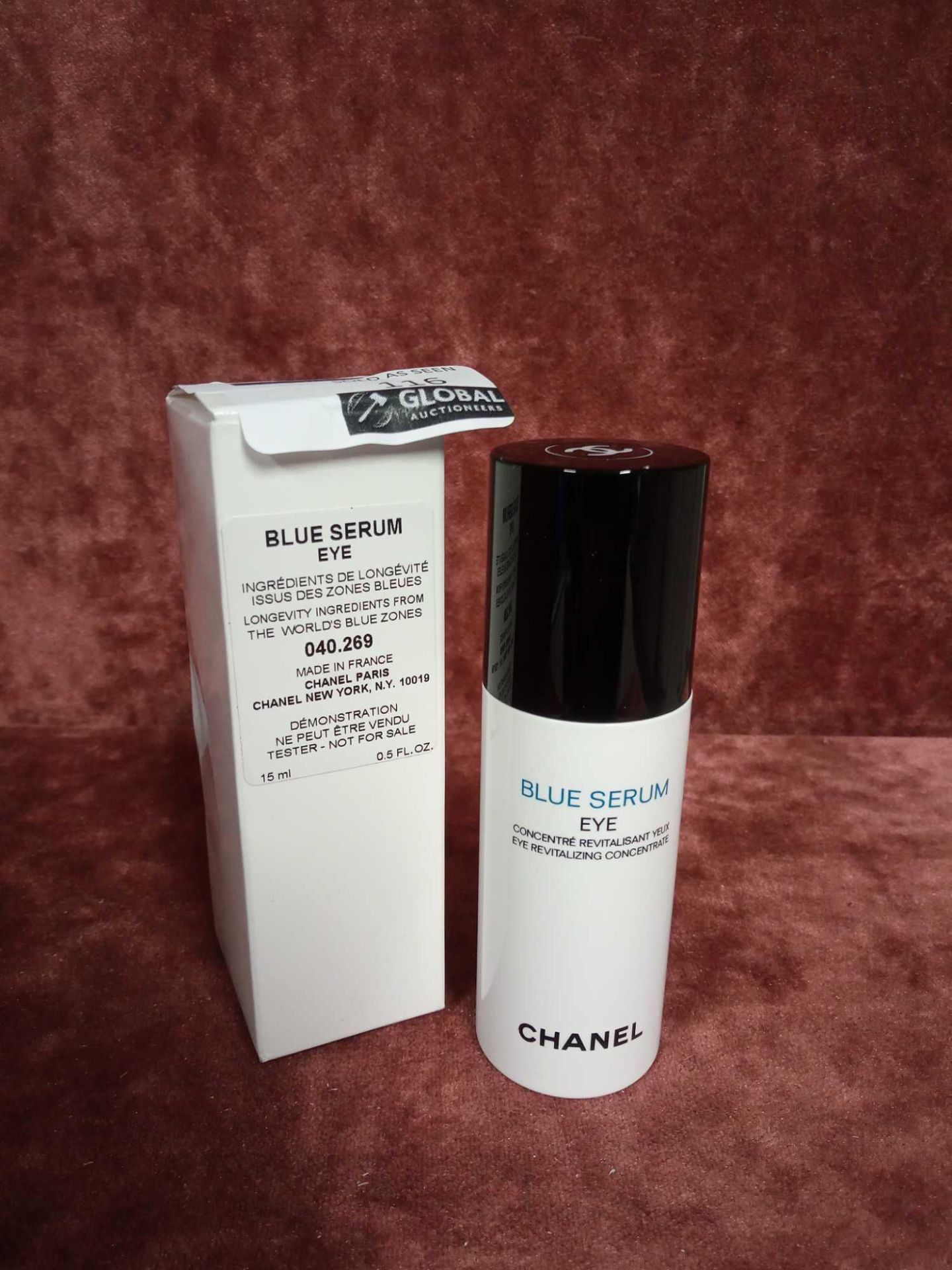 RRP £55 Boxed New Tester Of Chanel Paris Blue Serum For Eyes 15Ml