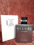 RRP £110 Boxed 100Ml Tester Bottle Of Chanel Paris Allure Homme Sport Eau Extreme Eau De Parfum