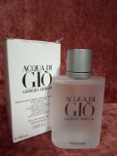 RRP £75 Boxed 100Ml Tester Bottle Of Giorgio Armani Acqua Di Gio Edt Spray