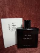 RRP £80 Boxed 100Ml Tester Bottle Of Bleu De Chanel Edt Spray