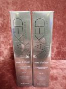 RRP £65 Lot Of 2 Brand New Boxed Testers Of Urban Decay Naked Skin One & Done Hybrid Complexion Perf