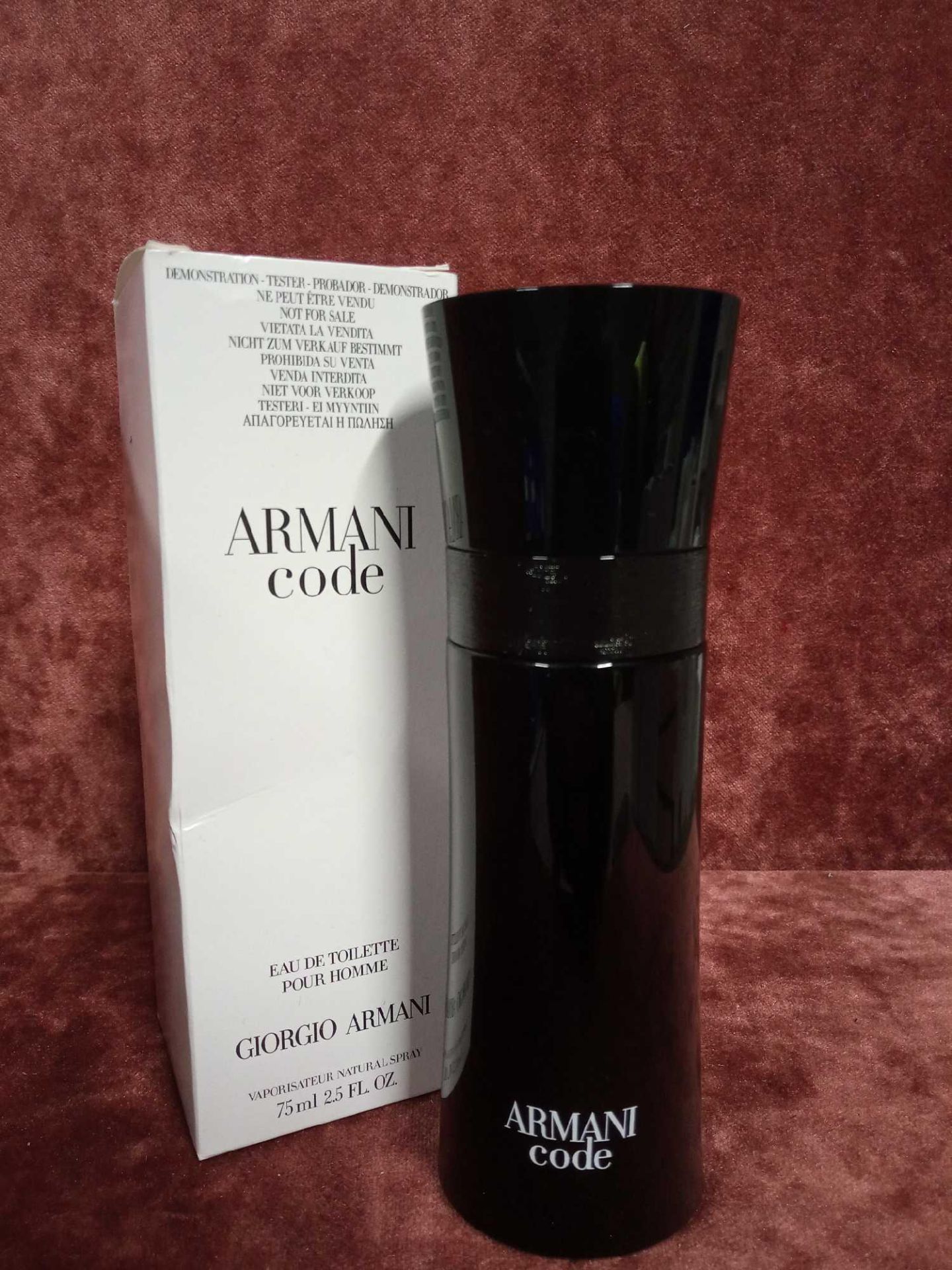 RRP £70 Boxed 75Ml Tester Bottle Of Giorgio Armani Armani Code Edt Spray