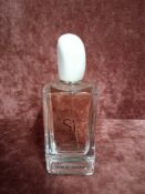 RRP £85 Unboxed 100Ml Tester Bottle Of Giorgio Armani Si Edt Spray Ex-Display