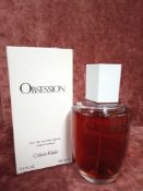 RRP £70 Boxed Full 100Ml Tester Bottle Of Calvin Klein Obsession Eau De Parfum