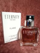 RRP £55 Boxed 100Ml Tester Bottle Of Calvin Klein Eternity For Men Flame Edt Spray