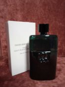 RRP £70 Boxed Full 90 Ml Tester Bottle Of Gucci Guilty Black For Him Eau De Toilette