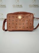 RRP £550 Mcm Zip Shoulder Cognac Coated Canvas Grade Ab , Aan0221 (Appraisals Available On