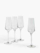 RRP £120 Lot To Contain 4 Boxed John Lewis Celebrate Crystal Glass Sets Of 2 Champagne Sau