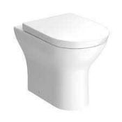 RRP £170 Boxed Ceramic Back To Wall White Toilet With Toilet Seat