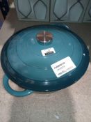 Combined RRP £140 Lot To Contain 3 Unboxed John Lewis Turquoise Casserole Dishes