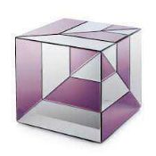 RRP £180 Boxed Glass Mirrored Side Table (In Need Of Attention)
