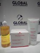 RRP £120 Gift Bag To Contain 3 Brand New Unused Testers Of Assorted Clarins Paris Beauty Products To