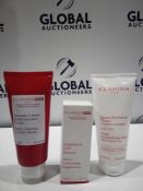 RRP £120 Gift Bag To Contain 3 Brand New Unused Testers Of Assorted Clarins Paris Beauty Products To