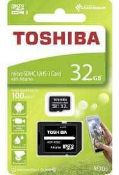 RRP £120 Lot To Contain 18 New Toshiba Sdhc Uhs-I Card 32Gb