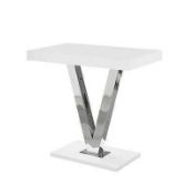 RRP £290 - 'Vienna' Bar Table In White High Gloss