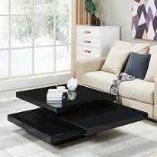 RRP £280 - 'Triplo' Black High Gloss Rotating Coffee Table