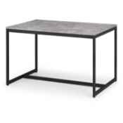 RRP £160 - New 'Staten' Black/Concrete Dining Table